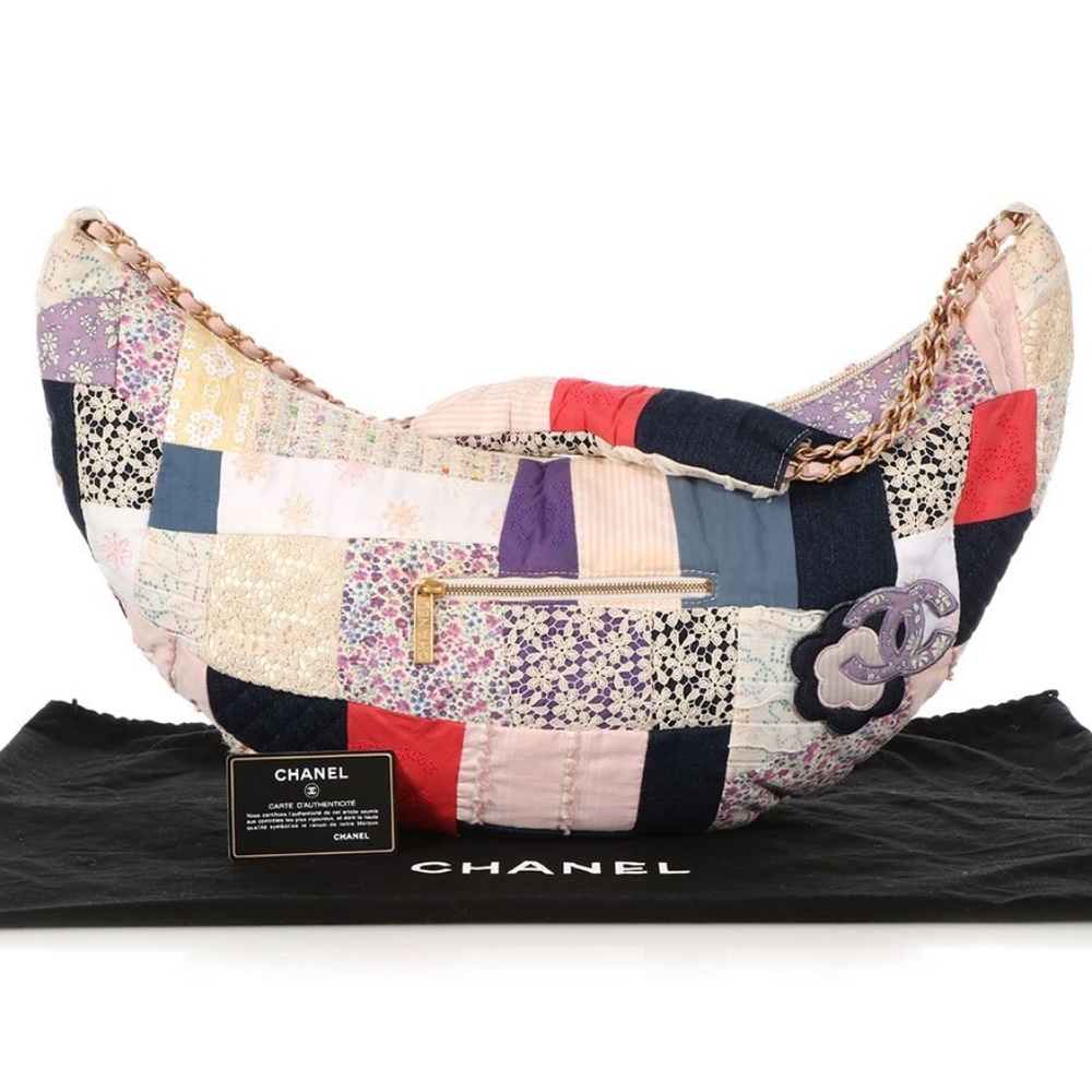 **SOLD ❤❤CHANEL LARGE PATCHWORK FABRIC HOBO